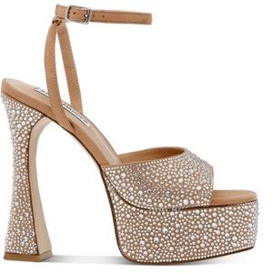 SteveMadden Zyne Heels Crystal Platforms. Brand new but I removed tag.